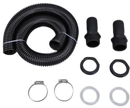 Kit de Barril de Lluvia, Kit de Conector de Manguera de Barril de Lluvia, Barriles de Recolección de Agua de Lluvia de Plástico con 2 Accesorios de Manguera, Conector de 1,5 (con