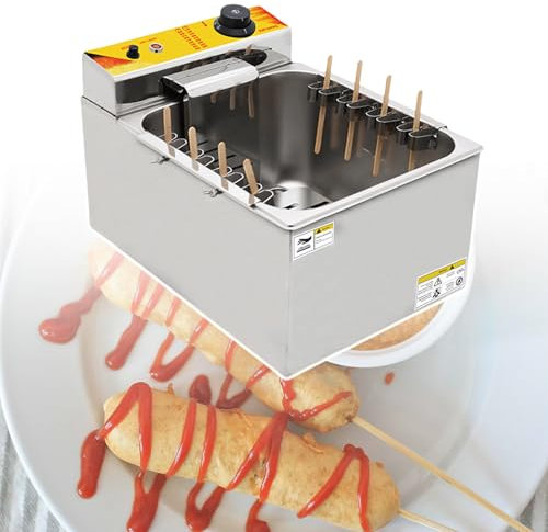 Elektrisk Hot Dog FritöS Med 8 Hot Dog Stick-HåLlare, Hem FritöS Maskin, Med Temperaturkontrollknapp,220V