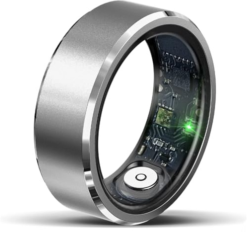 Awlve Sekoda Smart Health Ring - Sekoda GPS Smartwatch Bague Connectée pour Les Hommes Et Les Femmes Bague Intelligente avec Cardiofréquencemètre D'oxygène du Sommeil De Santé (Silver,#11)