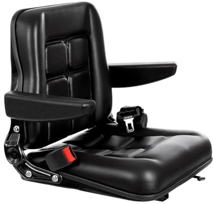 Sedile universale per trattore con braccioli, appositamente progettato per rimorchiatori e carrelli elevatori con schienale regolabile a 35-180°, capacità di carico 100 kg, sedile ergonomico