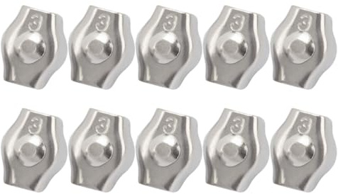 MAGICLULU 10pcs Cable Grips Clip Single Bolt Cable Clamp Stainless Steel Silver Easy to Operate Fastening for Ships Wire Rope
