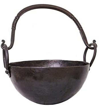 Ulfberth Runder Lagertopf aus Stahl, 2,5 Liter | Authentischer Mittelalter Topf, Lager-Küche, Gulaschkessel, Lagerleben, Wikinger, für Mittelaltermarkt, Reenactment & LARP