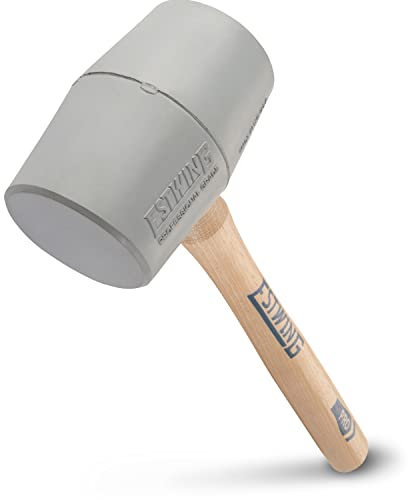 Estwing DH-18N 18oz Deadhead Bounce Resistant Gray Rubber Mallet with Hickory Handle and Soft Face