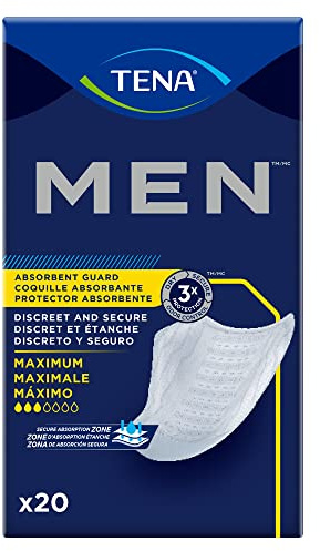 TENA Men Dry-Fast Core Moderate Blasenkontrollpads für Erwachsene, 20 Stück, Weiß