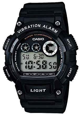 Casio Gents 47.00mm Quartz Watch with LCD Digital dial and Black Plastic/Resin Strap Strap W-735H-1AVEF