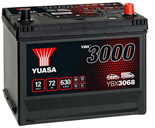 Yuasa YBX3068 12V 72Ah 630CCA Sealed Maintenance Free High Performance Car Battery