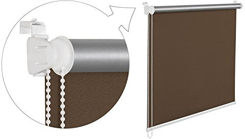 KS Handel 24 THERMOROLLO VERDUNKLUNGSROLLO 100x200 cm Schoko BRAUN FENSTERROLLO MIT THERMOBESCHICHUNG 100% ABDUNKLUNG INKL. SEILZUGHALTER