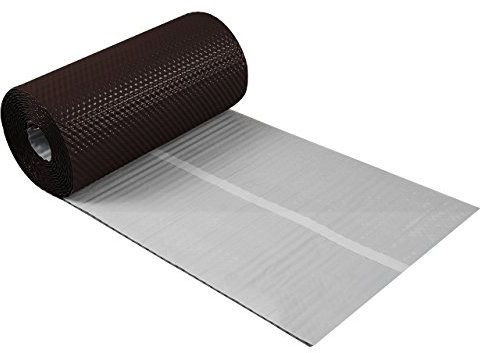 Kaminanschlussband 3D Strukturiertes Aluminium 300 mm x 5 m, 7 Farben Wandanschlussband Dach Kamin Wand Schornstein (Braun)