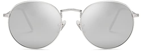 SOJOS Mode Rund Polarisiert Damen Herren Sonnenbrille Linsees Unisex Sunglasses SJ1014