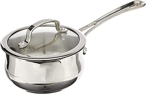 Cuisinart 419-14 Contour Stainless 1-Quart Saucepan with Cover Cookware, Stainless Steel, Silver