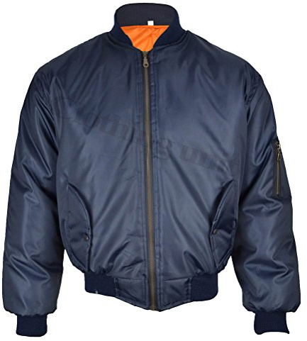 Love My Fashions Mens MA1 Bomber Zip Pilot Motorbike Jacket Two Pockets Long Sleeve Nylon