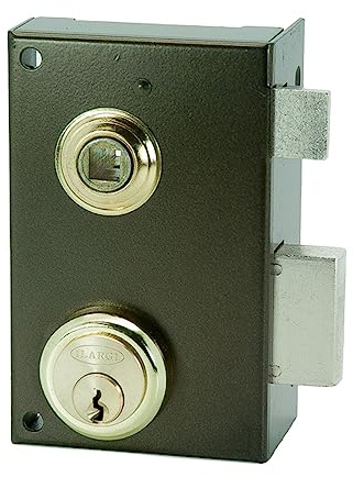 Ilargi - Cerradura 56b 70mm.he.dch.bp sobreponer c/cilindro. palanca con llave y picaporte con manilla desde el interior