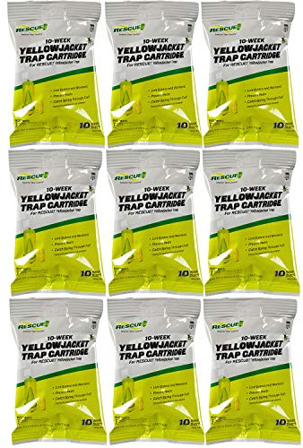 RESCUE! Yellowjacket Attractant Cartridge (10 Week Supply) – for RESCUE! Reusable Yellowjacket Traps - (9 Pack)