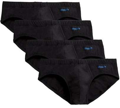 2(X) ist Paquete de 4 Calzones de Bikini elásticos de algodón para Hombre, Negro -, Small