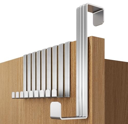 4smile Türhaken - 10er Set, Edelstahl - Türhaken zum Einhängen, universell verwendbare Türgarderobe - Solide Kleiderhaken Tür, Türhakenleiste zum Einhängen