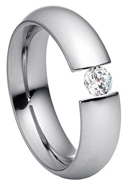 Heideman Ring Damen Intensio aus Edelstahl silber farbend poliert Damenring für Frauen mit Stein Zirkonia weiss im Brillant Schliff 4mm