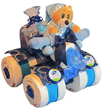 Windeltorte Junge | Windelquad blau | Windelgeschenk zur Geburt