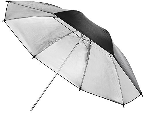 Pixapro 40 101cm Photography Black Silver Studio Photo Umbrella Reflective Brolly Reflector for Video Recording Light Modifier Shaper For Group Portrait Photoshoot (Black/Silver)