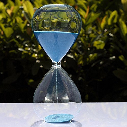 Winterworm Stort mode färgglatt sandglas timglas timglas timer transparent mjukt glas, mått hem skrivbord dekoration jul present till födelsedag 10 minuter blå