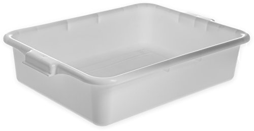 Carlisle FoodService Products N4401002 Comfort Curve™ Ergonomic Wash Basin Tote Box, 5 Deep, White (Pack of 12)
