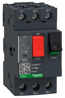 Schneider Electric - TeSys GV2ME - disj. moteur - 6..10A - 3P 3d - déclencheur magnéto-thermique - GV2ME14