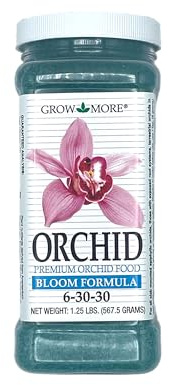 Grow More Premium Bloom Formula 6-30-30 Orchid Food Fertilizer - 1.25lbs of Water Soluble Fertilizer for Orchids of Vibrant Growth During Dormant Season - Orchid Food for Blooming Vibrant Flowers