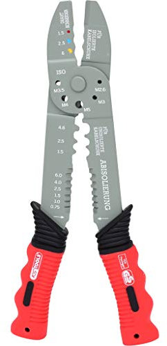 KS Tools 115.1231 Pinza a Crimpare Multifunzione per Capicorda Preisolati e non Isolati, 40 mm