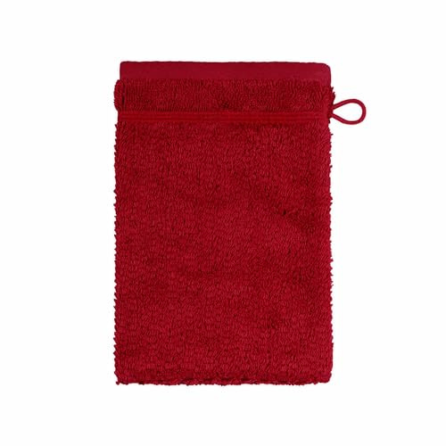frottana Pearl Waschhandschuh 15 x 20 cm aus 100% Baumwolle, ruby