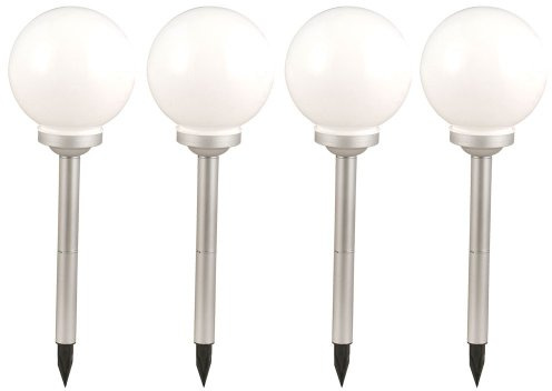 etc-shop 4er Set LED Solarleuchte Gartenleuchte Außenleuchte Kugelform Beleuchtung Lampe