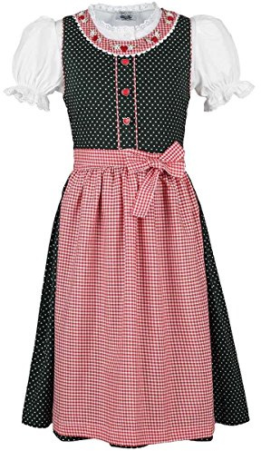 Niña Isar de niño Dirndl verde con traje regional Blusa, Verde, 80 verde 4 años