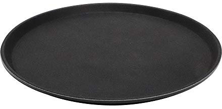 APS Bandeja Gastro, bandeja negra para servir, bandeja de PRFV con superficie antideslizante, Ø 40,5 x altura 2 cm, negra