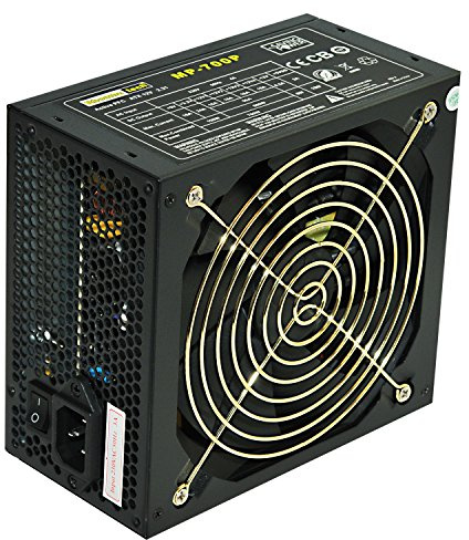 Rhombutech® Bloc d'alimentation PC ATX 700 W - Gaming - Économie d'énergie - Efficace jusqu'à 84% - PFC Actif - Ventilateur à roulement à Billes 140 mm (MP-700)
