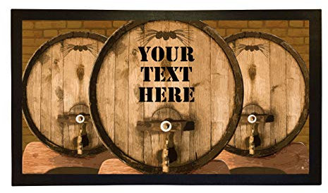 Bang Tidy Clothing Personalised Bar Runners Whiskey Barrels Vintage Home or Pub Bar Mat Mens Gift Idea