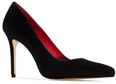 Andrés Machado - Scarpe con Tacco in Pelle Scamosciata Nera per Donne e Ragazze - Diana - Tacchi a Spillo a Punta per l'inverno e L'Estate - Tacchi Alti in Taglia EU 45