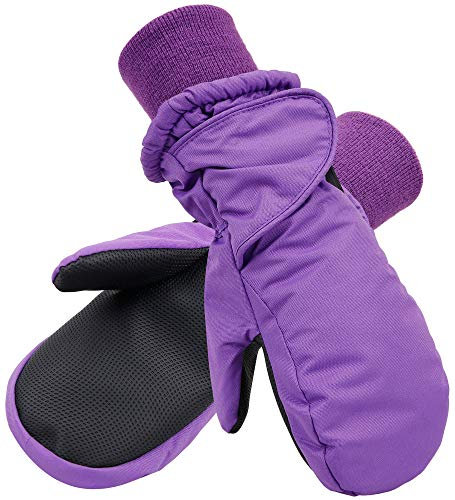 SimpliKids Children's Snow Sports Insulation Waterproof Winter Ski Mittens,XS,Purple