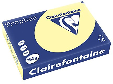 Clairefontaine Trophee 2636C papper DIN A4 gul 160 g/m2 250 ark