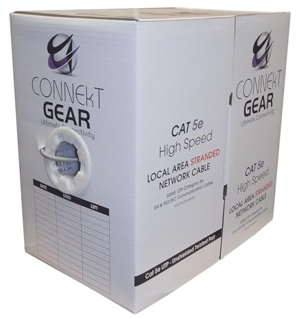 kenable Stranded CAT5e-CCA UTP Ethernet Network Cable Reel BOX Wire 305m 24AWG [305 metres]