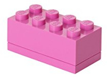 LEGO Mini Box 8 Knobs Bright Purple - Versatile Small Storage Box for Snacks, Jewellery, Hair Accessories, and Souvenirs - Easy to Clean, 46x92x43 mm