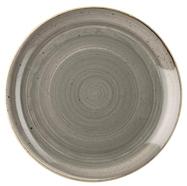 Churchill Stonecast 382976 - Plato llano, porcelana, pimienta gris, 26 cm