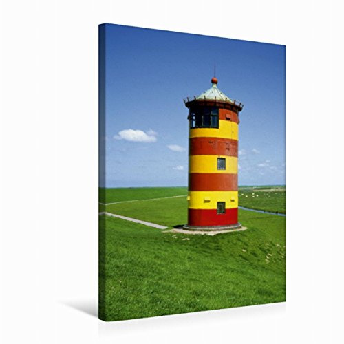Premium Textil-Leinwand 50 x 75 cm Hoch-Format Leuchtturm Pilsum | Wandbild, HD-Bild auf Keilrahmen, Fertigbild auf hochwertigem Vlies, Leinwanddruck von Lothar Reupert