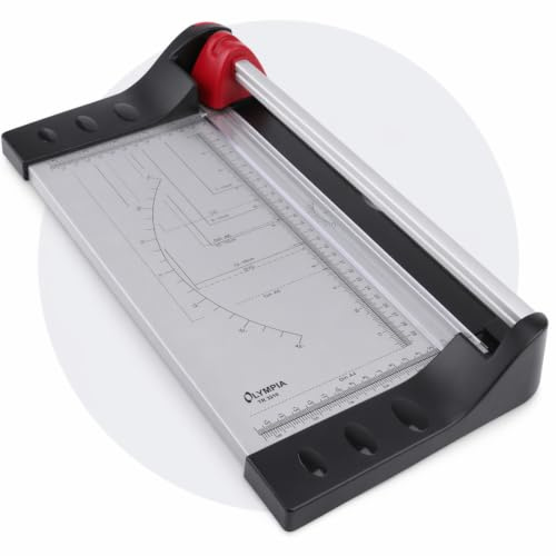 Olympia TR 3210 Rollenschneider A4 bis zu 10 Blatt Solide Metallplatte als Papierauflage | Ideal für Bastelarbeiten im Büro. Die kompakte Papierschneidemaschine mit sicherem Rundmesser eignet sich perfekt für Fotos