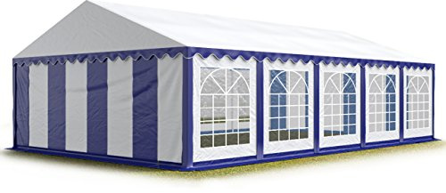 TOOLPORT 5x10 m Tente de réception/Barnum Bleu-Blanc Toile de Haute qualité 500g/m² PVC Economy INTENT24