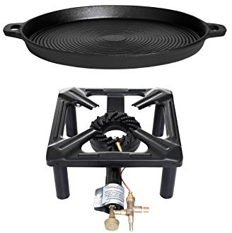 PaellaWorld PAELLA World International Kit de réchaud à gaz réchaud 1 avec poêle en Fonte, Multicolore, 2 pièces