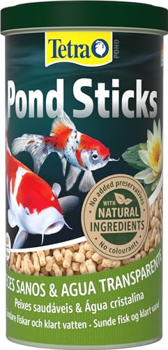 Tetra Pond Sticks, fiskmat för damm för hälsosam fisk och klart vatten i trädgårdsdammen, 1 l burk