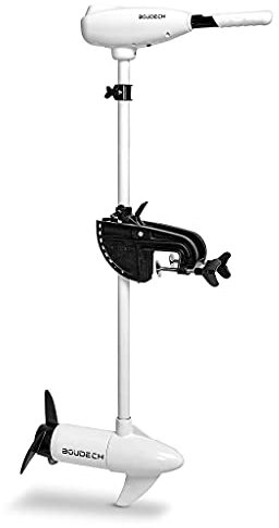 BOUDECH Motore Elettrico Fuoribordo Bianco per Barca Gommone Con Elica a Tre Pale e Certificato di potenza. Disponibili due potenze 46Lbs/62Lbs (62 Lbs)