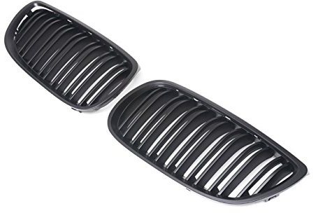 Kühler- Sport- Front- Doppel- Rippen- Grill Schwarz Matt Eintragungsfrei Set