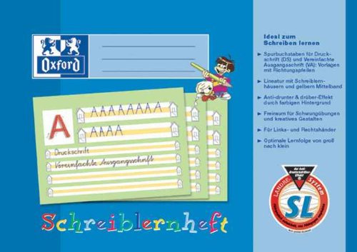 Schreiblern-Heft A4 16Bl Lin SL Oxford farbiger Mittelband, Liefermenge = 10
