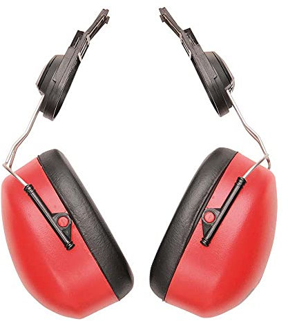 Portwest Endurance Clip-On Ear Protector, Size: One Size, Colour: Red, PW47RER