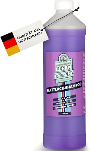 CLEANEXTREME Mattlack Autoshampoo Konzentrat 1 Liter | Auto Shampoo zum Reinigen von Autolack Matt, Matt-Folie, Autosprühfolie - Ohne Glanzverstärker - Erhält den Matt-Effekt