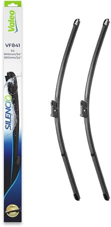 VALEO Silencio Escobilla - VF841 - Kit de Alto Rendimiento, Visibilidad Superior en Carretera, Fácil Instalación, Hojas Planas Originales de 600mm/600mm - Delanteras - Juego de 2 Escobillas - 577841
